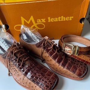 Men’s Alligator Leather Shoes and Matching Belt